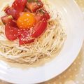 ＊marble＊'s cooksnap of when they made ぶっかけトマト　黄身も添えて.
