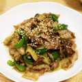 churu's cooksnap of when they made ★豚肉となすとﾋﾟｰﾏﾝの味噌炒め★.