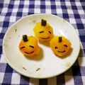 ﾁｲﾁｬﾝﾏﾏ's cooksnap of when they made かぼちゃのハロウィン茶巾(離乳食 後期).