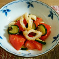 まゆこ♡'s cooksnap of when they made ○トマトときゅうりちくわの酢の物○.