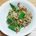 よーぐるとちゃん's cooksnap of when they made オクラ茗荷しらす和え.