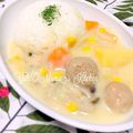 YUH♡ママ's cooksnap of when they made 簡単☆肉団子クリームシチュー.