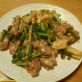 らなeri's cooksnap of when they made 鶏と長いもとにんにく芽炒め.