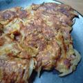 AJINO's cooksnap of when they made 天ぷら粉で、もやしとベーコンのお焼き.
