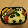 ハナチビ's cooksnap of when they made キャラ弁☆高所作業車弁当☆.
