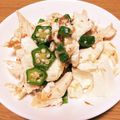 McMc0401's cooksnap of when they made 居酒屋おつまみオクラとササミの豆腐和え.