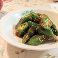 fu♪♪'s cooksnap of when they made オクラの胡麻和え.
