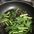 マリアマリママ's cooksnap of when they made ニラとひき肉のピリ辛炒め☆.