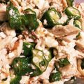 川崎＠のり子's cooksnap of when they made 居酒屋おつまみオクラとササミの豆腐和え.