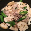 なっちゃん0120's cooksnap of when they made 豚肉とオクラとレンコンの柚子胡椒炒め.