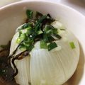 hmaotabiga's cooksnap of when they made レンチン！新タマネギのチーズと塩昆布蒸し.