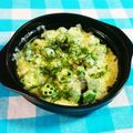 SP♪'s cooksnap of when they made ＊わさポン＊おくらの青海苔チーズ焼き.