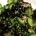 aya123567's cooksnap of when they made きゅうりとワカメの酢の物.
