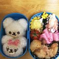 mika1432's cooksnap of when they made キャラ弁 ユニベアのホイップ＆パフィー.