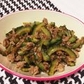 S72☆'s cooksnap of when they made ゴーヤとひき肉の炒め物～♪♪.