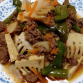 レオミウ's cooksnap of when they made 絶品！ 挽き肉 ピーマン 筍の 炒め物＊.