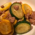 ゆかりんごりらっぱ♪'s cooksnap of when they made ズッキーニとじゃがいもの甘辛ひき肉炒め.
