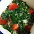 まわりてめくるん's cooksnap of when they made モロヘイヤ玉ねぎトマトの甘酸っぱ和え.
