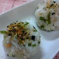 purinmama68's cooksnap of when they made ●たぬき fuu おにぎり●.