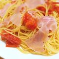めぐぷら's cooksnap of when they made 焼きトマトと生ハムのガーリックパスタ.