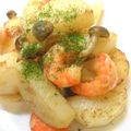 sonop's cooksnap of when they made エビ・ベーコン・長いもDE炒め～♪.