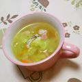 ネコかえる's cooksnap of when they made 簡単キャベツとベーコンの白だしスープ.