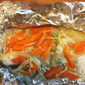 はなちゃんとママ's cooksnap of when they made 簡単 切って包むだけ 白身魚のホイル焼き.