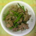 ろなうじーにょ's cooksnap of when they made 酒飲みの友！！砂肝＆にんにくの芽の炒め物.