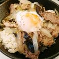 kitchon's cooksnap of when they made 卵黄とろり♪なすと豚肉のスタミナ丼.