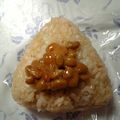 haneken's cooksnap of when they made 癖になるはまる☆納豆おにぎりちゃん達☆.