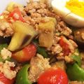 丘のタヌキちゃん's cooksnap of when they made 夏野菜と豚挽き肉のハニー味噌炒め丼.