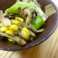 そらてんママ's cooksnap of when they made ヤングコーンとオクラと舞茸のバター醤油.