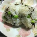クックJHN36P☆'s cooksnap of when they made 塩昆布と枝豆のおにぎり.