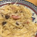 ＊コナペロリン＊'s cooksnap of when they made ベーコンとしめじのクリームパスタ.