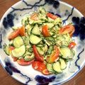 ayamarch★'s cooksnap of when they made ゴーヤときゅうりの梅マヨ和え.