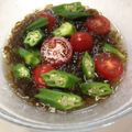 azbjbn's cooksnap of when they made トマトオクラもずく和え.