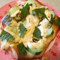 みるきー猫ちゃん's cooksnap of when they made 胡瓜の和トースト　～胡麻の香り.