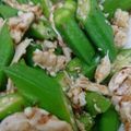 ちーたんずはうす's cooksnap of when they made 簡単！オクラとサラダチキンの和えもの.
