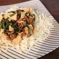amoron's cooksnap of when they made 低糖質！糖質0麺☆大葉鶏ささみ納豆パスタ.
