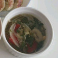 ショコラメロン's cooksnap of when they made モロヘイヤのとろ～りかきたまスープ.