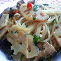 watyami's cooksnap of when they made 蓮根と椎茸の和風パスタ.