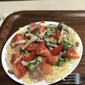 あるさー's cooksnap of when they made トマトとオクラのペペロンチーノ冷製パスタ.
