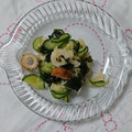 イチゴ、イチゴ。's cooksnap of when they made きゅうりとキャベちくわかめの酢の物☆.