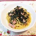 yuk@ri's cooksnap of when they made ＊辛子高菜とベーコンのピリ旨パスタ＊.