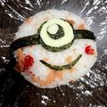 migiwanco's cooksnap of when they made 簡単キャラ弁 卵使わずミニオン弁当.