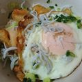 R☆K's cooksnap of when they made ロコモコ風から揚げ月見丼.