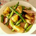 にゃんこ7's cooksnap of when they made じゃが芋とアスパラの粒マスタード炒め.