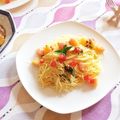 smiledish's cooksnap of when they made 桃と生ハムの冷製パスタ.