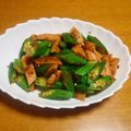55才のおじさん's cooksnap of when they made ✿オクラと魚肉ソーセージのマヨ醤油炒め✿.