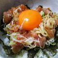 はろーもえか's cooksnap of when they made ゴマ油香る!! ユッケ風☆ねぎとろ丼.